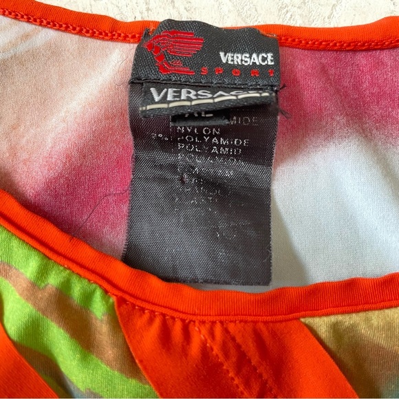 Versace Sport Y2K Retro Diagonal Stripes Colorful Funky Tank Top Size XL - Picture 10 of 11